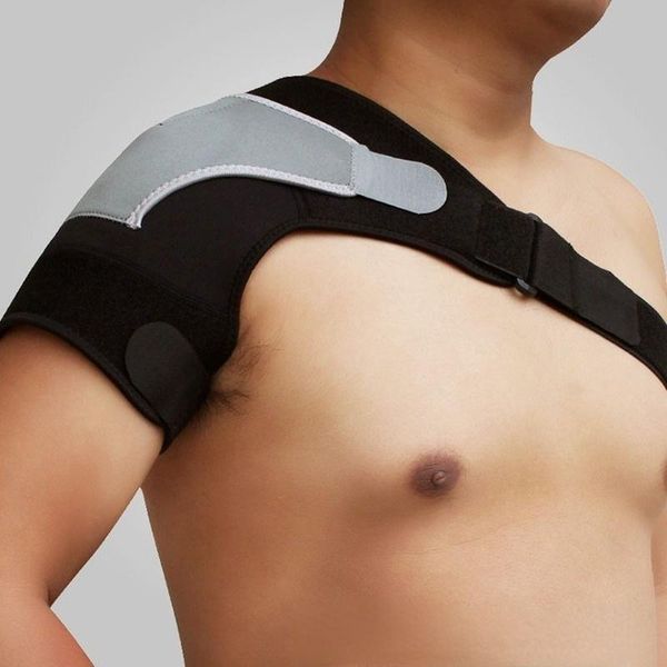 

back support factory price supply sports shoulder pads men and women pressure protection adjustable strap, Black;blue