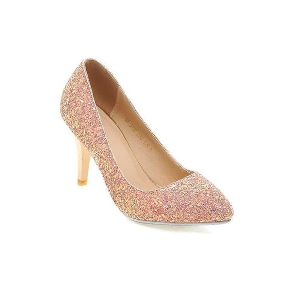 

dress shoes the spring and autumn period fashion pointed fine glitter with married women heel, Black