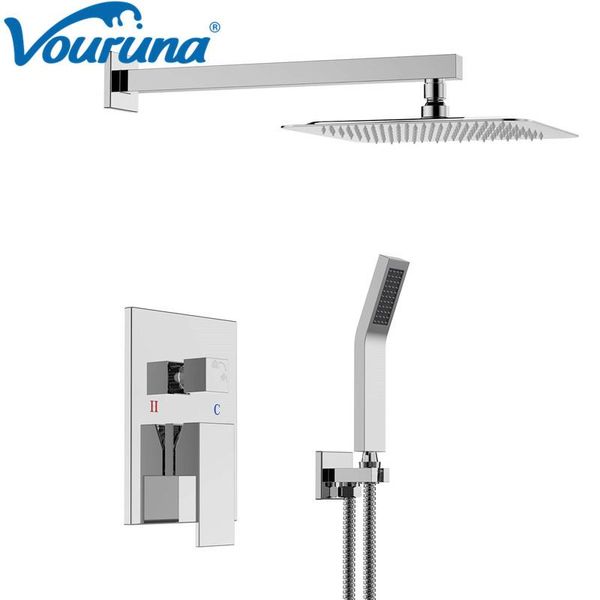 

solid brass construction in wall mounted bathroom shower set faucet mixer taps sets