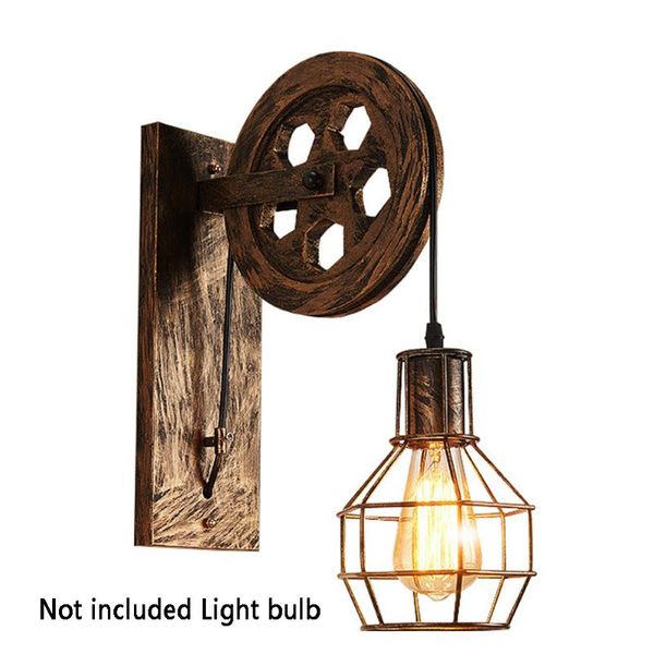 

wall lamp iron loft lifting pulley sconce light retro industrial adjustable corridor restaurant cafe e27 indoor lighting rustic