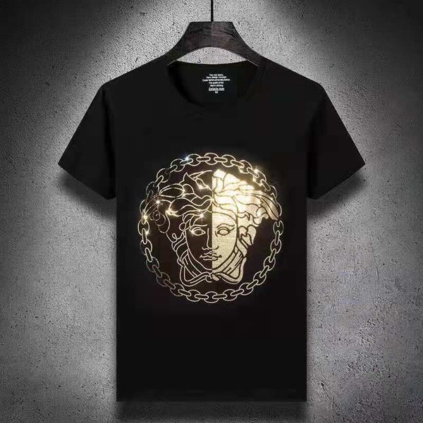 

short-sleeved men's t shirts trend fashion personality pure cotton half-sleeved t-shirt 2021 loose top, White;black