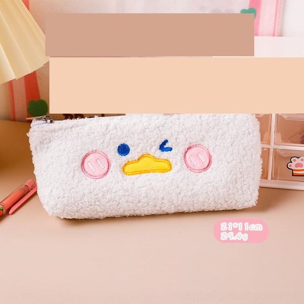

nlm cartoon plush boxlarge capacity pencil bags multi-function storage stationery student super cute pencil case stationery case