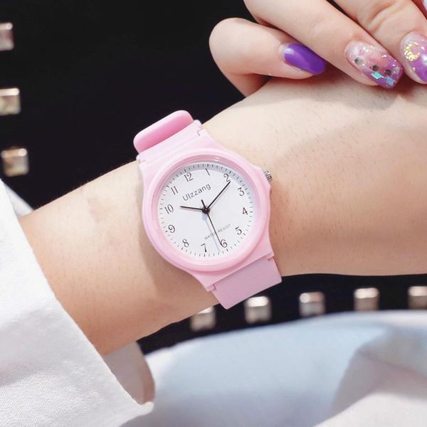 

wristwatches ulzzang classic black white children silicone watches simple digital quartz watch student kids waterproof sports gift, Slivery;brown