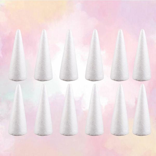

party decoration 12pcs 10cm white diy cone children craft accessories for home christmas