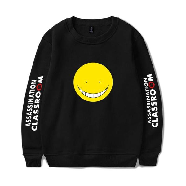 

women's hoodies & sweatshirts assassination classroom cartoon animation streetwear o-neck sweatshirt harajuku cool printed outwear roun, Black
