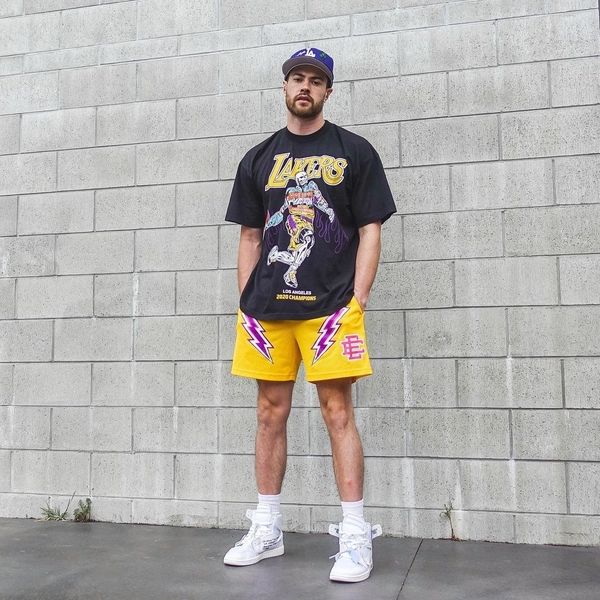 

2021ss eric emanuel ee basic short men's women's fitness shorts, mesh breathable beach pants, sports series basketball pants new 1, White;black