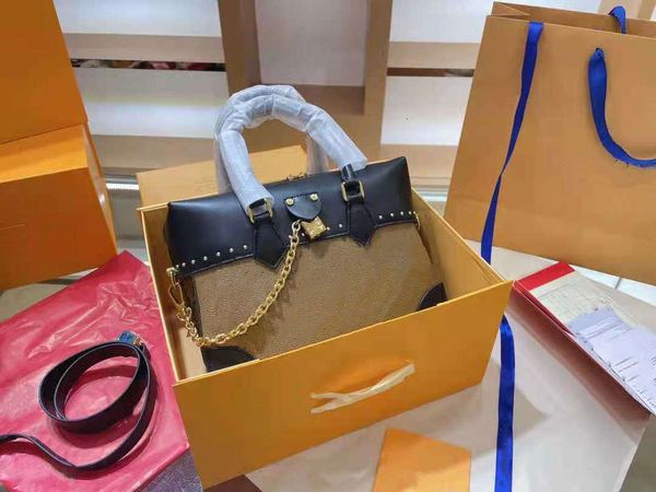 

classic brown printing flower messenger bag real leather women handbag