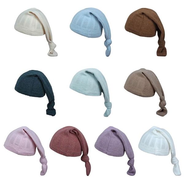 

caps & hats born pography posing props knitted cotton hat baby infants beanies cap po shooting accessories, Yellow