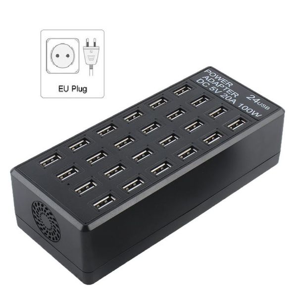

hubs 5v 20a 100w usb fast charge hub plastic 24 ports smart charging station charger mobile phone tablet digital adapter