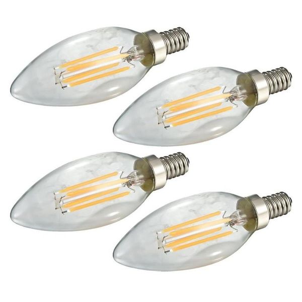 

bulbs 10pc design 2w 4w 6w e14 ac220v led filament candle 360 degree bulb light lamp