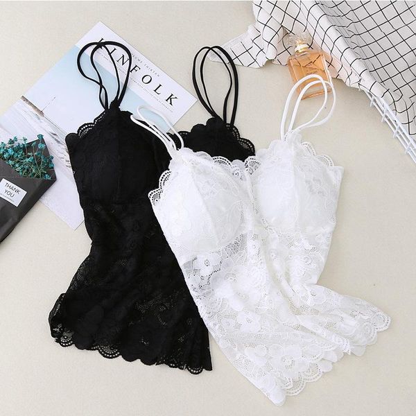 

women's tanks & camis lace cami vest women lingerie pad sleeveless straps summer print tube tank one-piece female camisoles un, White