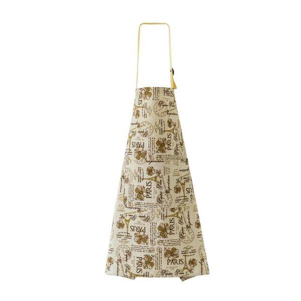 

nordic style apron linen printed cleaning oilproof and dirt proof hanging neck kitchen cooking pinafore (english let aprons