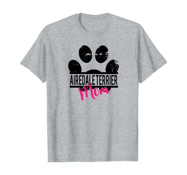 

airedale terrier mom tee shirt - dog breed gift, White;black