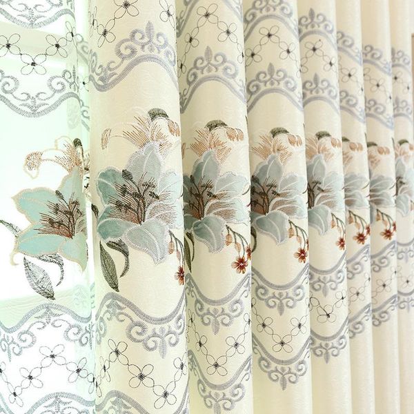 

curtain & drapes european luxury hollow soluble embroidery window screens curtains for living room bedroom sheer cloth