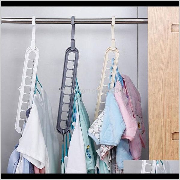 Gancho de cabides multi-funcional 9 buracos 9 furos cabide camisa camisa casaco secar rack Hang Roupeiro organizador de armazenamento de armazenamento espaço-economia de cabi fbhbe