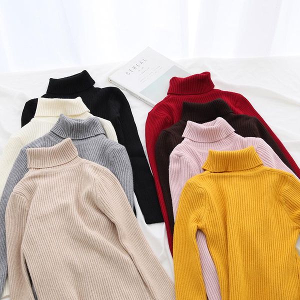 

women's sweaters soft warm woman autumn sweater turtleneck female slim knitted pulls full sleeve stretch for in winter, White;black