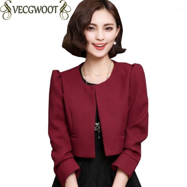 

women's suits & blazers 2021 spring/autumn slim short jacket women blazer solid color large size round neck long sleeve x793, White;black