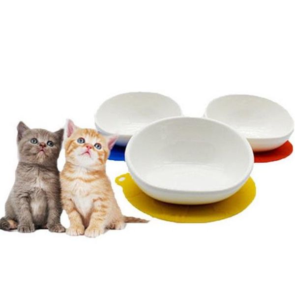 

dog apparel cat feeder portable natural ceramic white feeding bowl non-slip set dining table drinking outdoor travel pet products