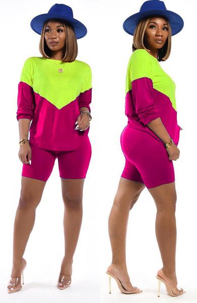 

women's tracksuits lm8276 wholesale items joggers contrasting colors crop two piece pants set comfy cotton workout womens 2021 2, Gray