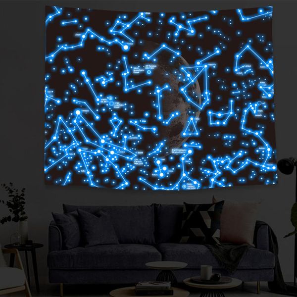 

tapestries glow in the dark galaxy tropical luminous wall cloth nordic style printed tapestry hanging home decor room aesthetic