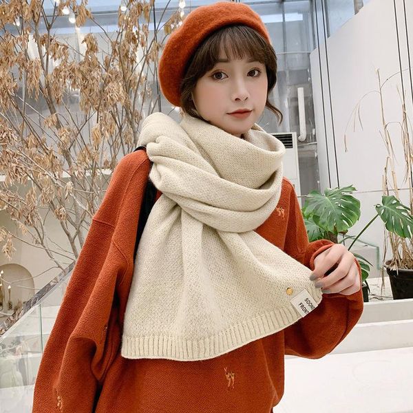 

hats, scarves & gloves sets beige stripe girl boy women lady winter thicken warm soft shawls wraps female knitted wool long scarf, Blue;gray