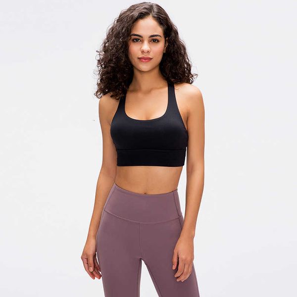 

classic pure anti shock sports underwear women's cross back gathered running yoga fitness bra, Black;white