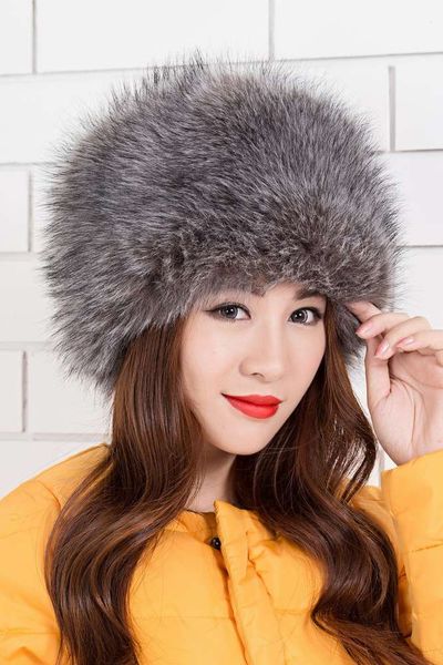 

sun hat fur winter fashion warm and cold proof high imitation fox hair basin hat, Blue;gray
