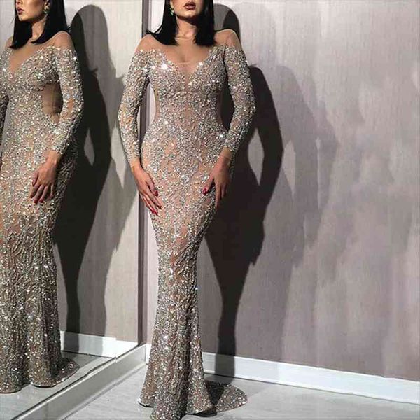 

summer silver sequin womens dress long sleeve floor length prom wedding party bodycon maxi, Black;gray