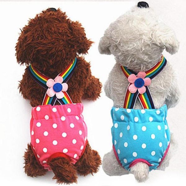 

dog apparel pet physiological pants polka dot striped female underwear sanitary diaper accessories