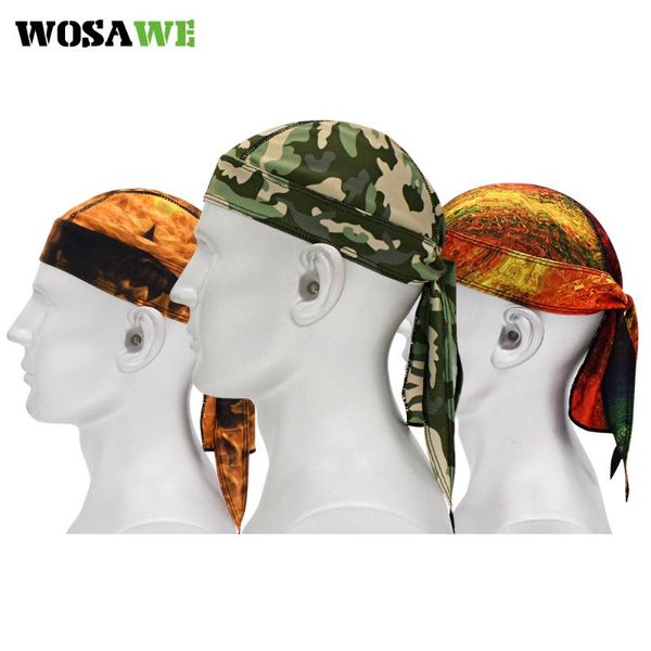 

quick dry printing cycling cap summer men women running hiking fishing bandana headscarf hood headband caps & masks, Black