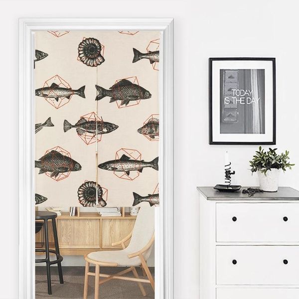 

carpets geometric triangle deer fish graphic iinen material door curtain study bedroom home decoration tapestry kitchen
