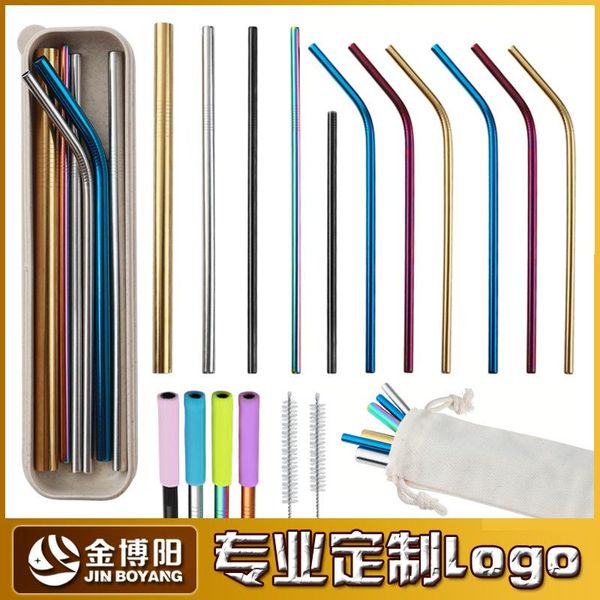 

drinking straws manufacturer wholesale 304 stainless steel color metal straw can customize creative beverage milk tea coffee