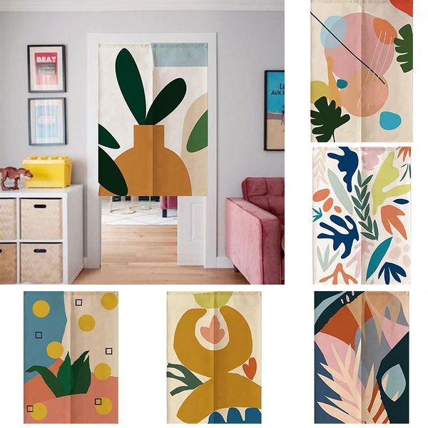 

modern simple door curtain abstract color graffiti bedroom blackout kitchen geomantic home decoration & drapes