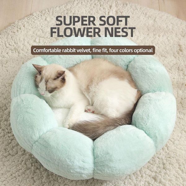 

cat beds & furniture mats sofa for small large dogs kennel winter warm long plush dog house cushion soft pet bed round supplies