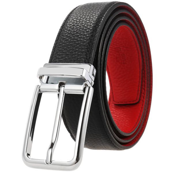 

dongguan alloy pin buckle leather simple casual men's perforated belt c5213-5, Black;brown