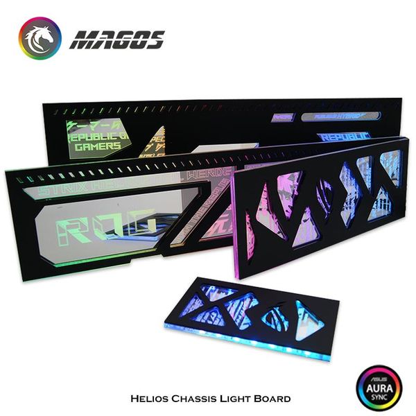 

fans & coolings mod 4 in 1 pc case backplate panel light board rgb for asus rog strix helios decoration,water cooling customization 5v 3pin