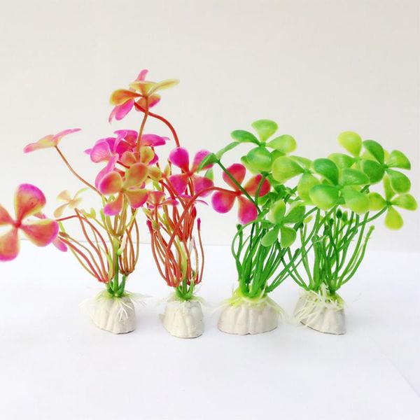 

10pcs/lot fish aquarium decorations plant submarine ornament artificial green underwater tank deco ornaments