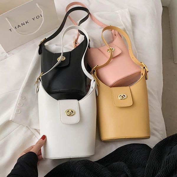 

women bags designer shoulder bag for handbag pu leather hand tote fashion solid color bucket female clutches