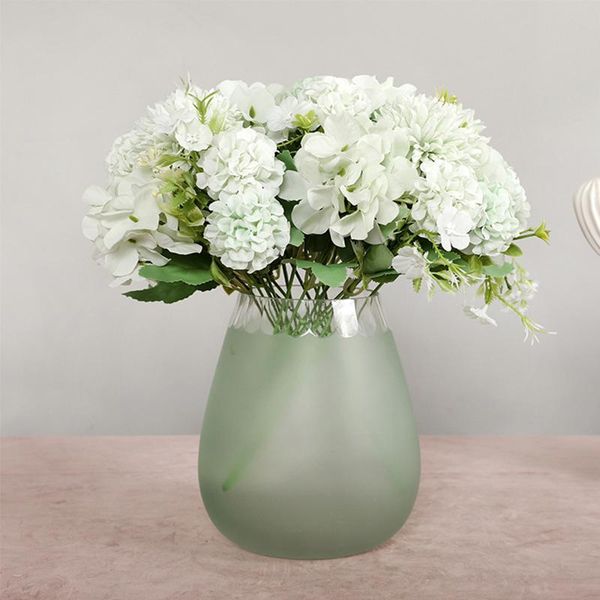

decorative flowers & wreaths artificial hydrangea dandelion hand holding flower aisha mixed bouquet home party wedding decoration false