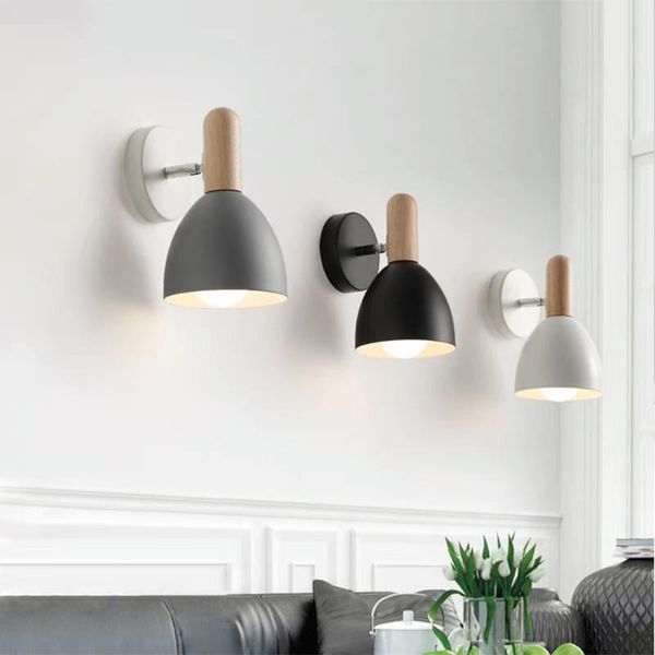 

wall lamps wooden creative light led indoor morden nordic design living room corridor el e27