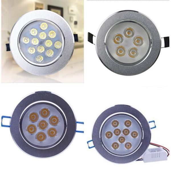 

downlights 85v-265v 3w 5w 7w 9w 12w led spotlight bulb lamp recessed downlight ceiling light + driver for kitchen hallway lighting