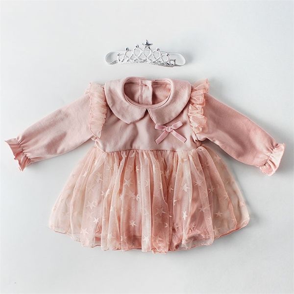 

baby cute girls rompers clothes bodysuit long sleeve star spring autumn infant 0-2yrs 210521, Blue