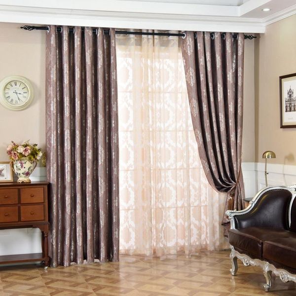 

european-style curtains shading heat insulation sunscreen thickening heightening living room bedroom floating tulle curtain & drapes
