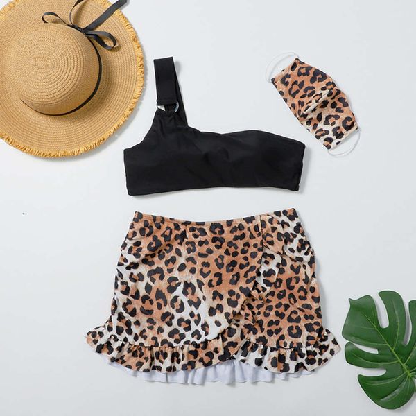 

women's swimwear bikinis fashion leopard print three piece bikini 81rz, White;black