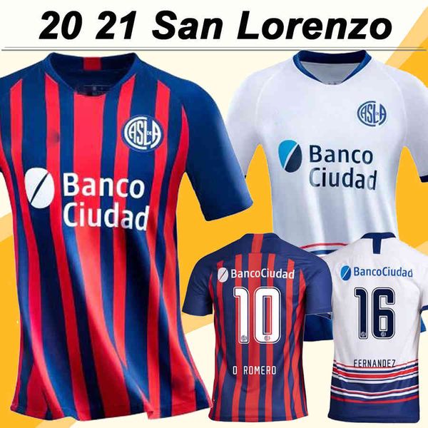 

21 20 san lorenzo home bule soccer jerseys romero blandi peruzzi home away football shirt j. ramirez poblete short sleeve uniforms, Black