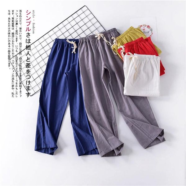 

women's pants & capris comfortable cotton women casual trousers loose sweatpants solid sweat plus size linen streetwear, Black;white