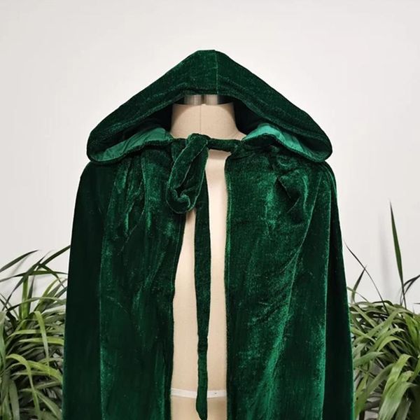 

wraps & jackets bridal wedding cloak hooded dark green velvet shawl cape halloween medieval for accessories, White