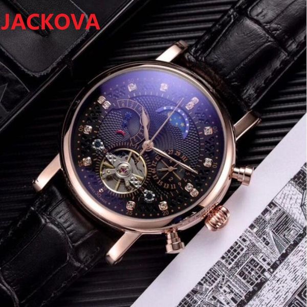 Vergleichen Sie mit ähnlichen Artikeln im Angebot Echtes Leder Tourbillon Uhr Automatische Armbanduhr Männer Mechanische Stahlgehäuse Uhren Relogio Masculino Uhr