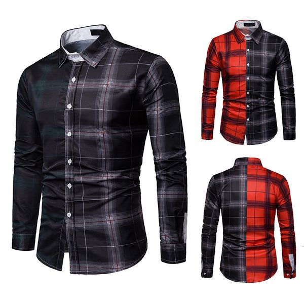 

men's long turn down collar contrast cardigan single shirt slices, White;black