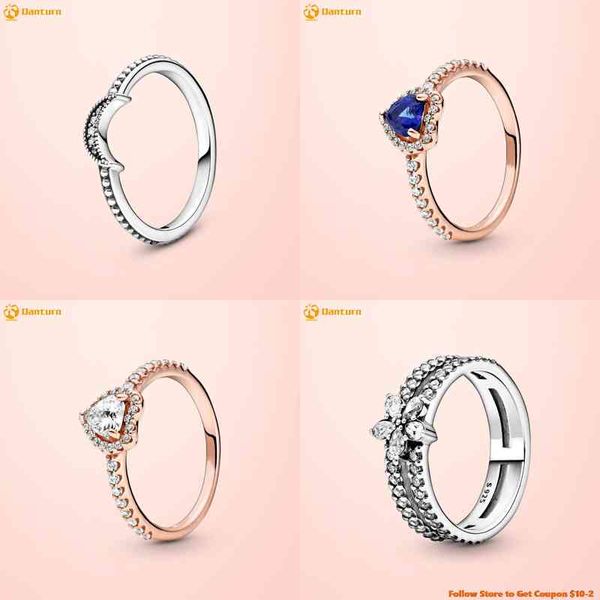 

danturn winter original 925 sterling rings snake chain pattern marquise double bone women engagement, Silver